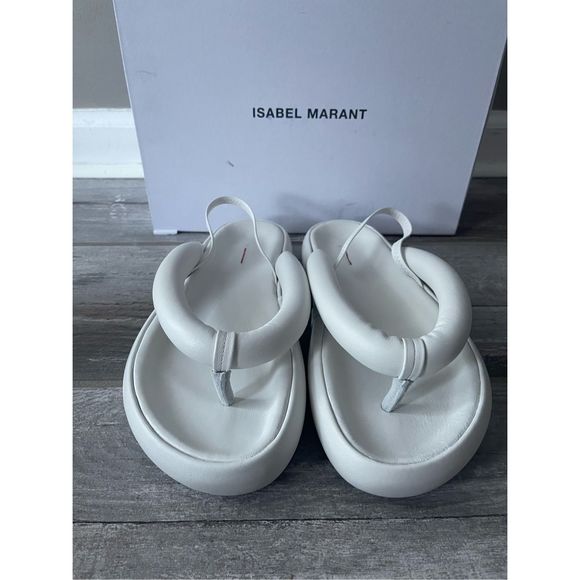ISABEL MARANT Orene padded leather platform sandals EU38/US8 $620 - Picture 6 of 13